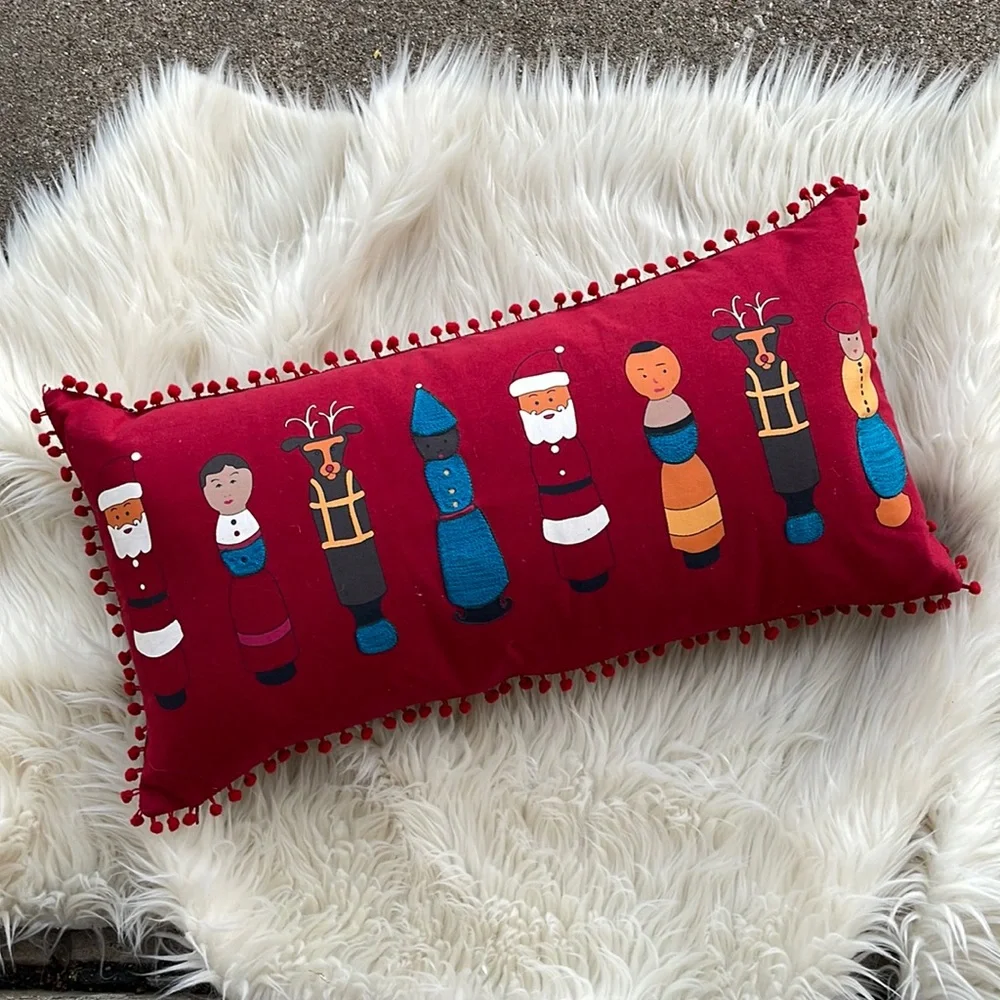 Crate & Barrel Christmas Around the World Lumber Pillow